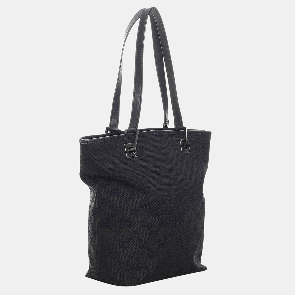 

Gucci Black GG Canvas Tote Bag