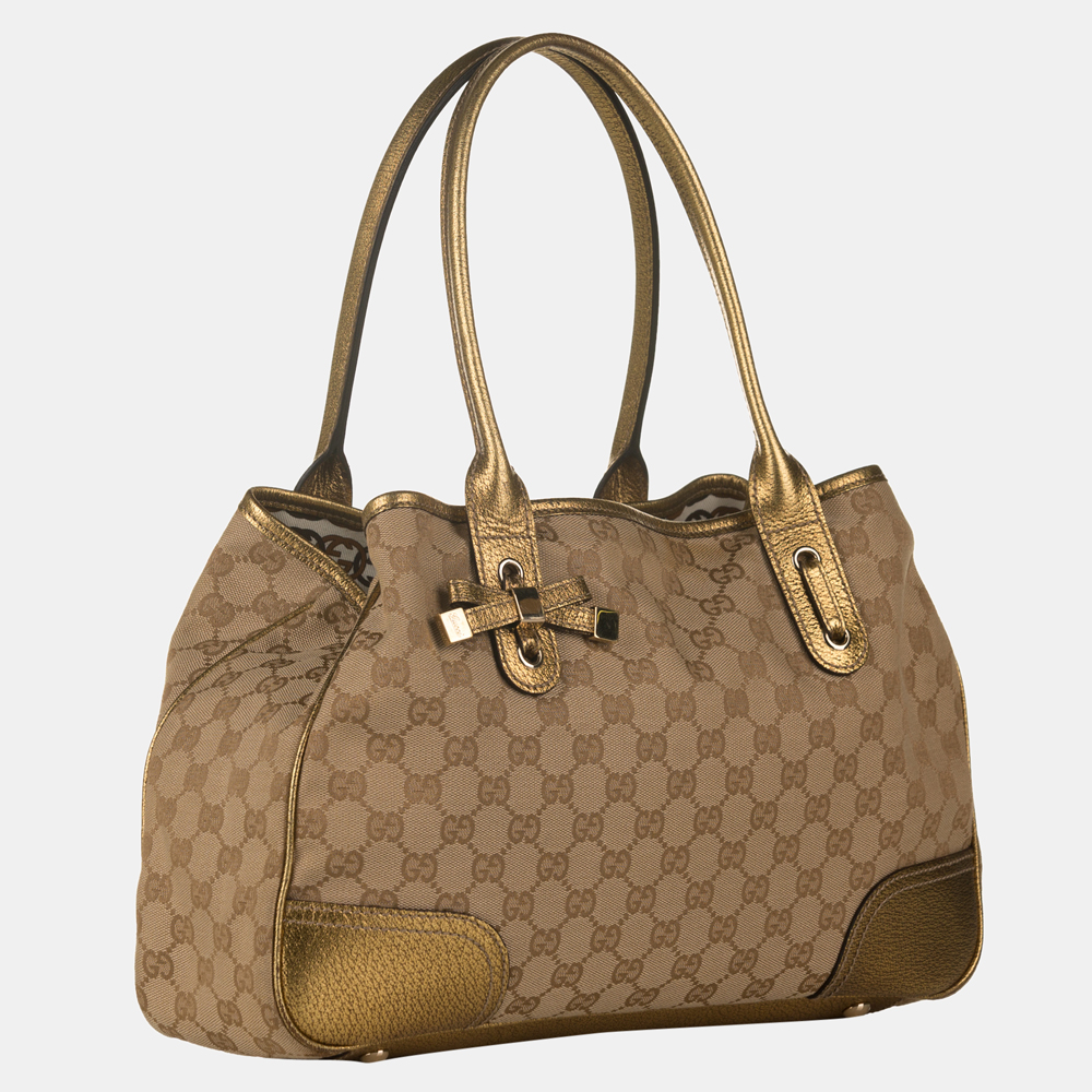 

Gucci Brown/Gold GG Canvas Princy Tote Bag