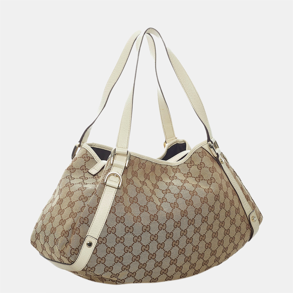 

Gucci Brown/White GG Canvas Pelham Shoulder Bag