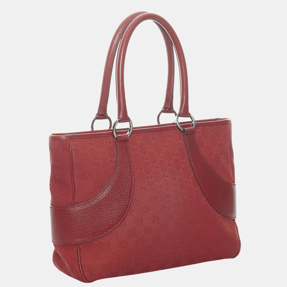 

Gucci Red GG Canvas Tote Bag