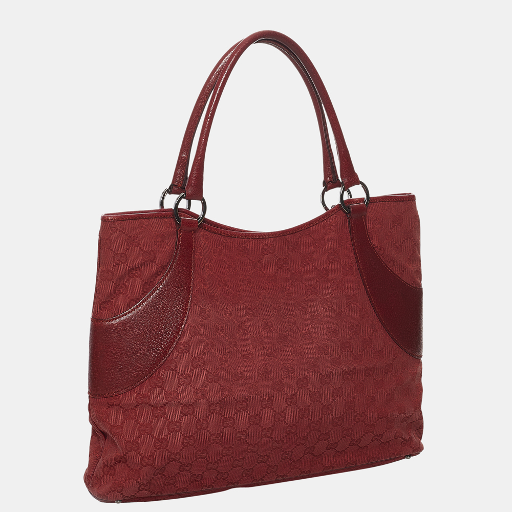 

Gucci Red GG Canvas Tote Bag