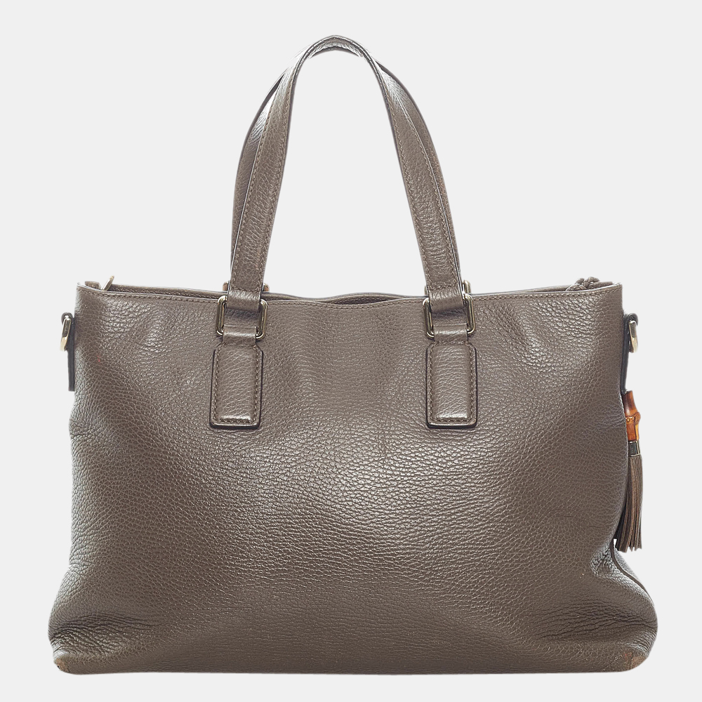 

Gucci Brown Bamboo Leather Satchel