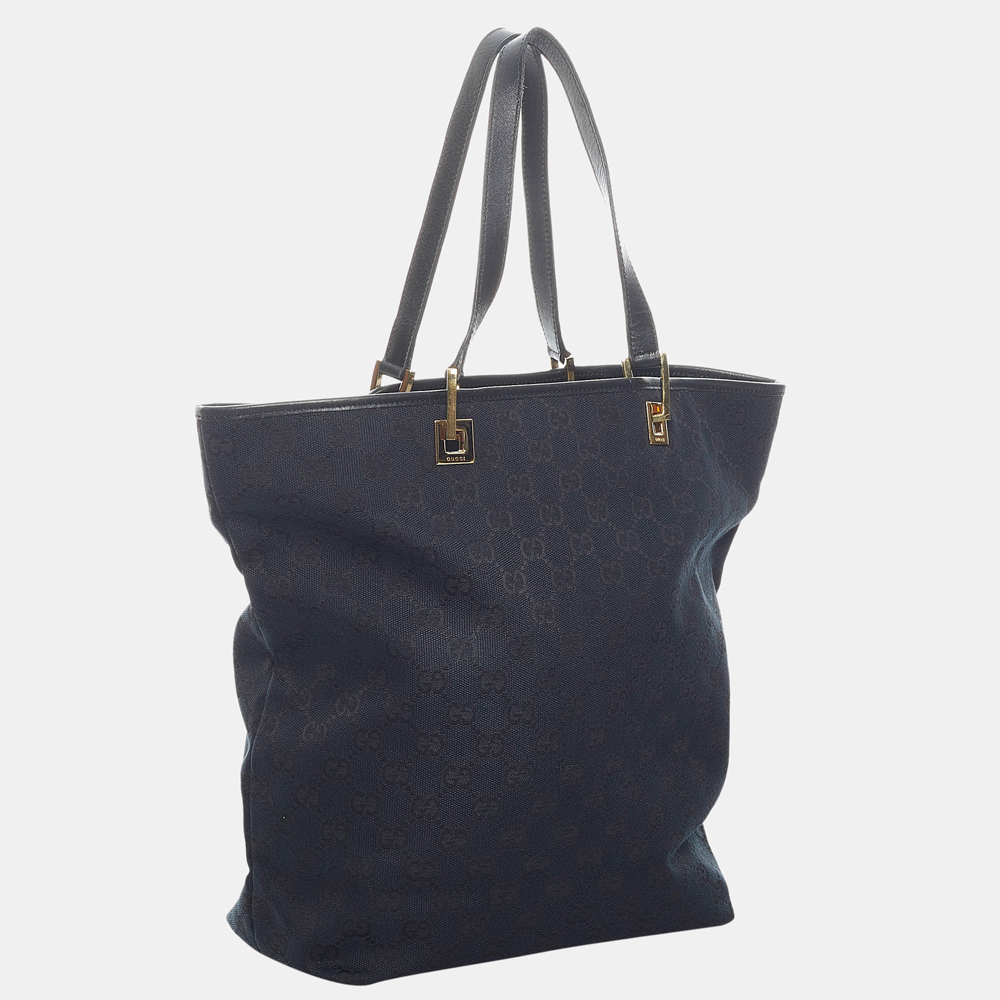 

Gucci Black GG Canvas Tote Bag