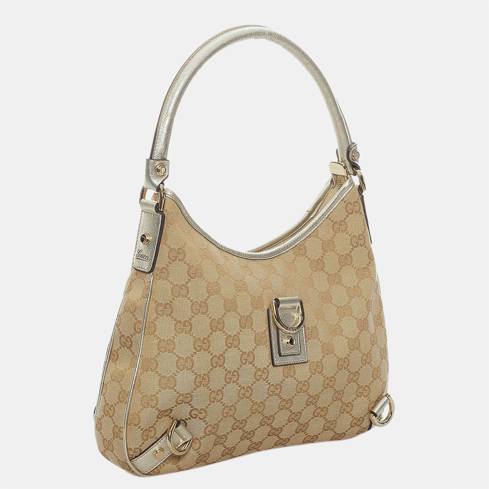 

Gucci Brown/Silver GG Canvas Abbey D-Ring Shoulder Bag