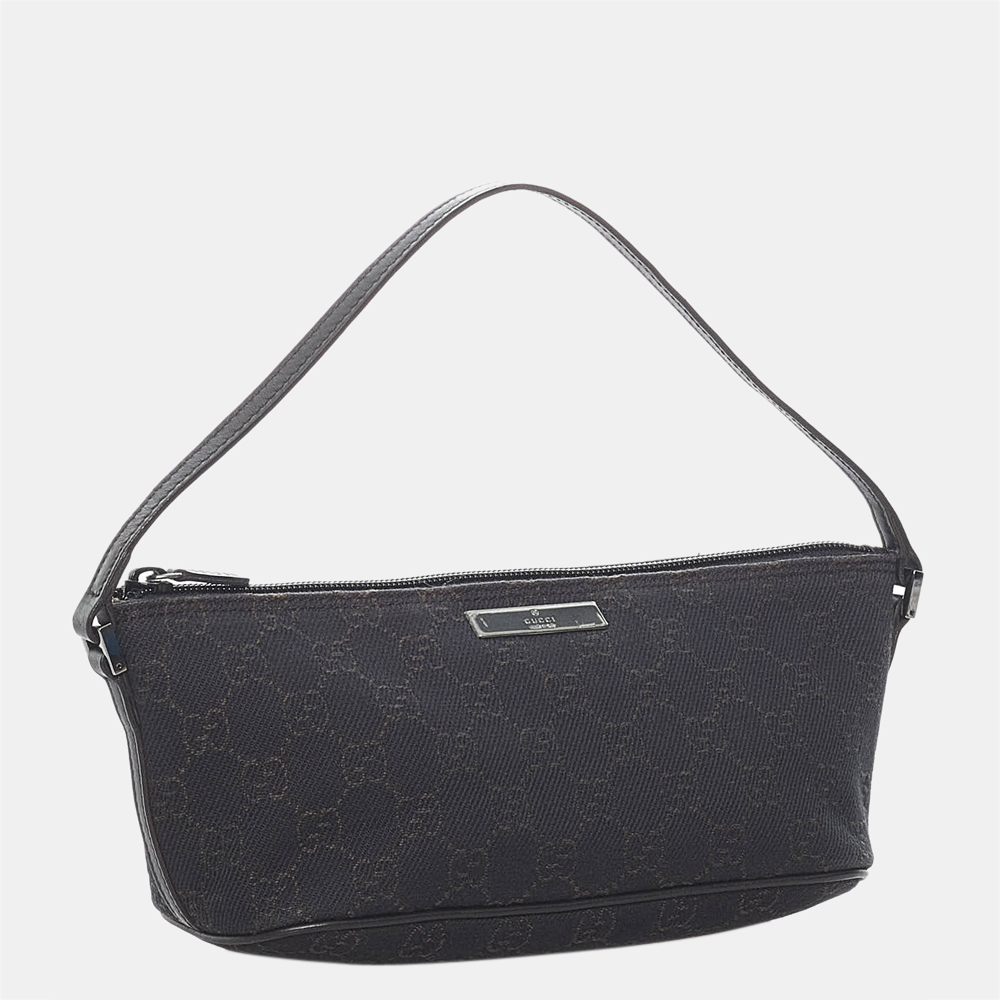 

Gucci Black GG Canvas Boat Baguette