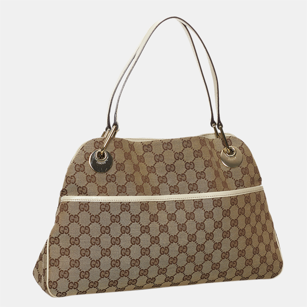 

Gucci Brown/White GG Canvas Eclipse Tote Bag