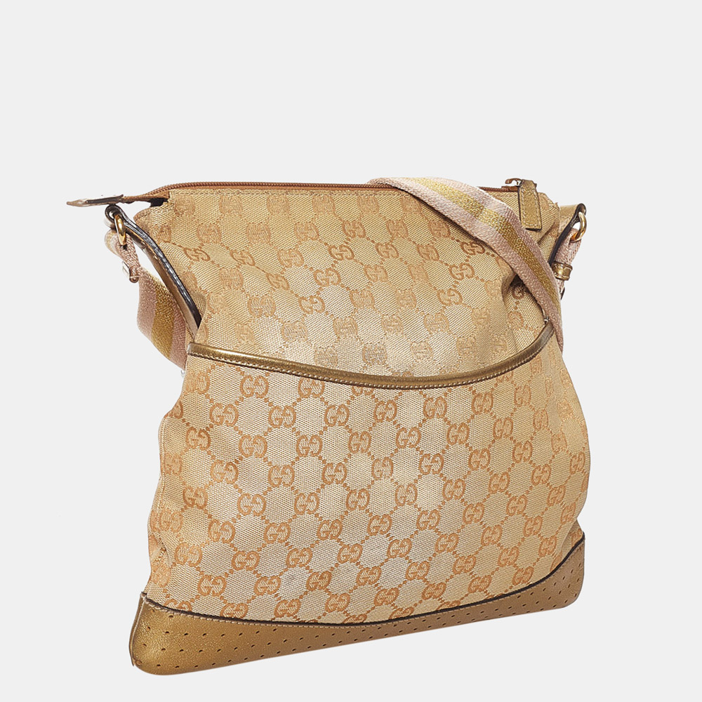 

Gucci Brown GG Canvas Web Crossbody Bag