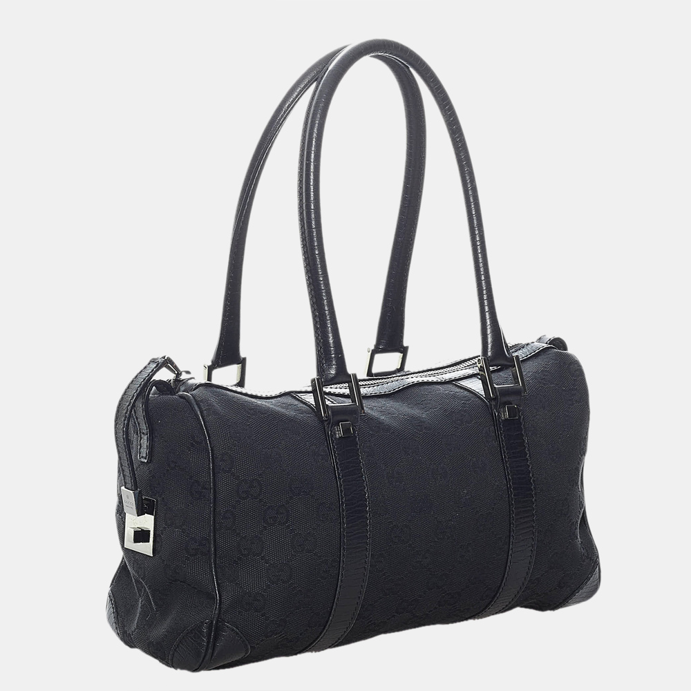 

Gucci Black GG Canvas Boston Bag