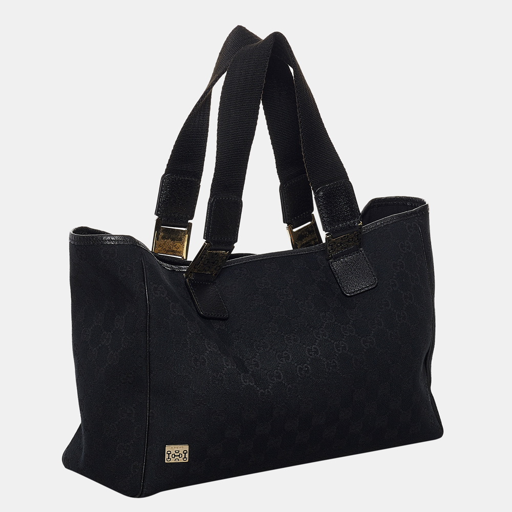 

Gucci Black GG Canvas Tote Bag