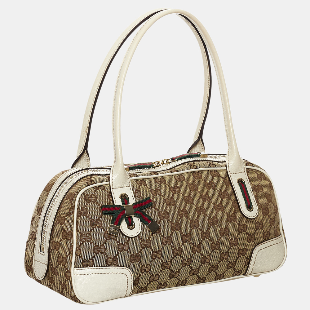 

Gucci Brown/White GG Canvas Princy Shoulder Bag