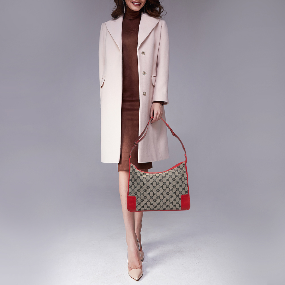 

Gucci Beige/Red GG Canvas and Leather Shoulder Bag