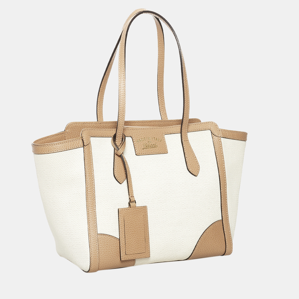 

Gucci White Swing Canvas Tote Bag
