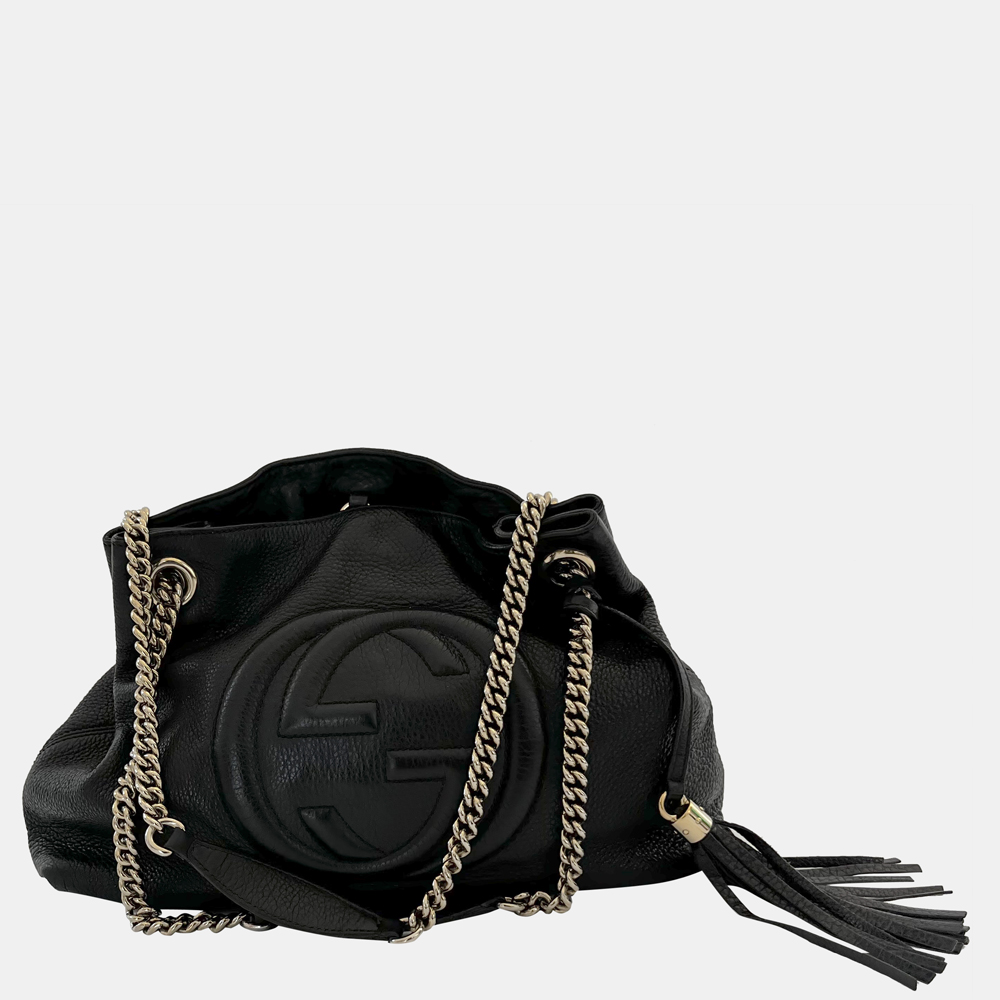 

Gucci Black Pebbled Leather Medium Soho Chain Shoulder Bag