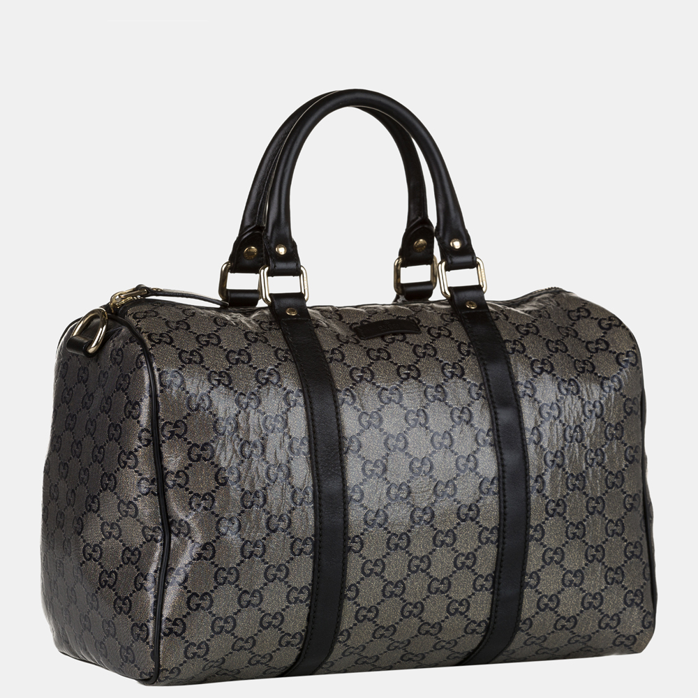 

Gucci Black/Grey Medium GG Crystal Joy Boston Bag