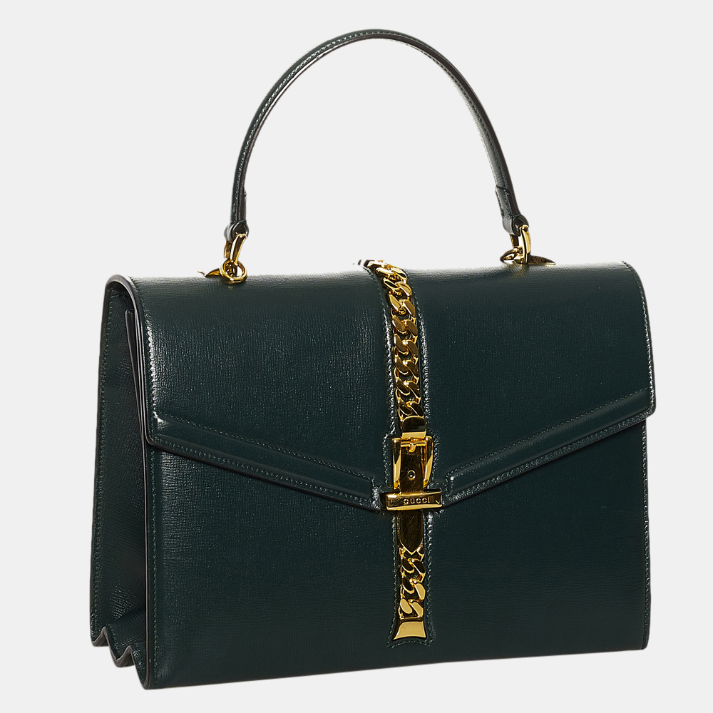 

Gucci Green Sylvie 1969 Leather Satchel