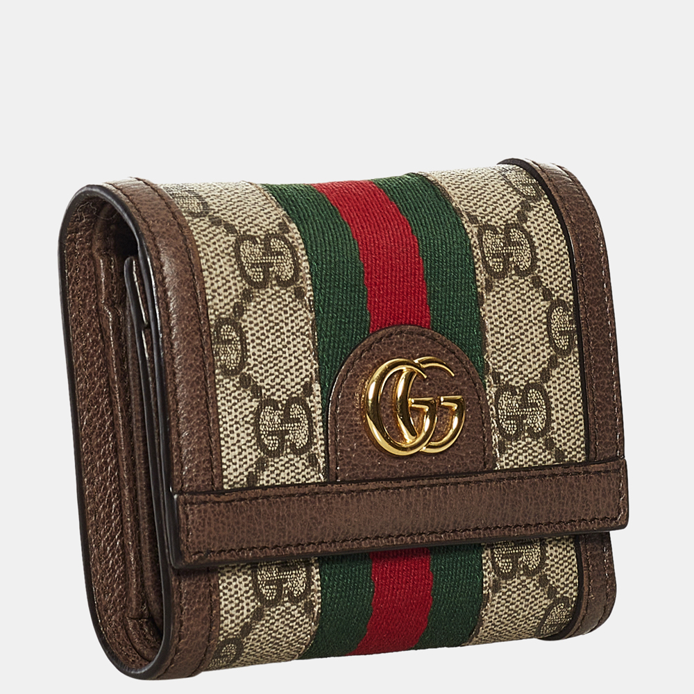 

Gucci Brown GG Supreme Web Small Wallet