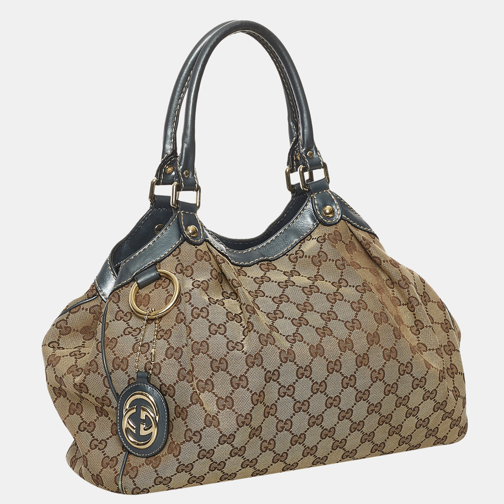 

Gucci Brown GG Canvas Sukey Tote Bag