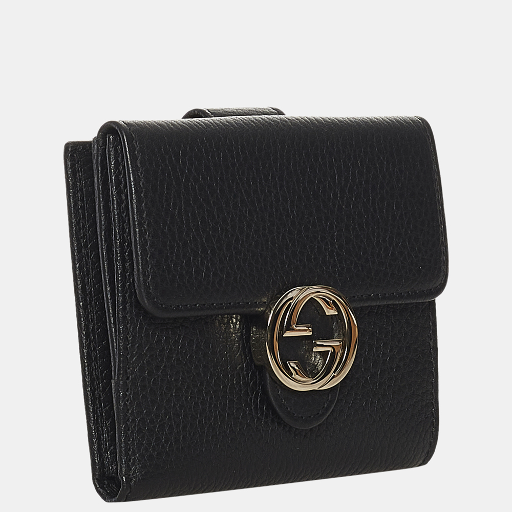 

Gucci Black Interlocking G Leather Small Wallet