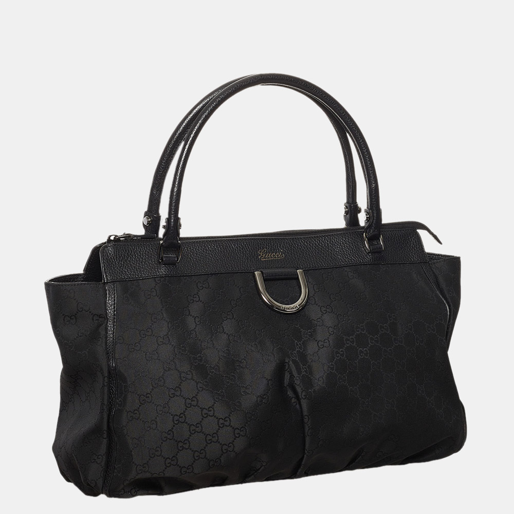 

Gucci Black GG Canvas Abbey D-Ring Tote Bag