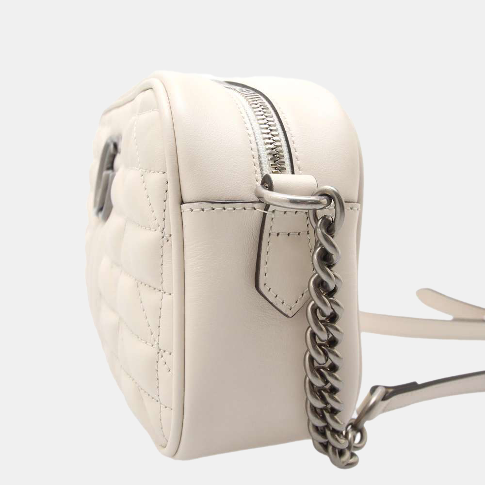 

Gucci Cream Leather GG Marmont Small Shoulder Bag