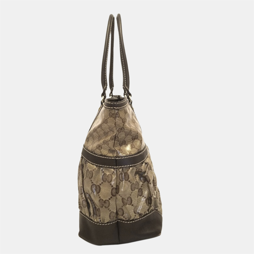 

Gucci Brown GG Crystal Tote Bag