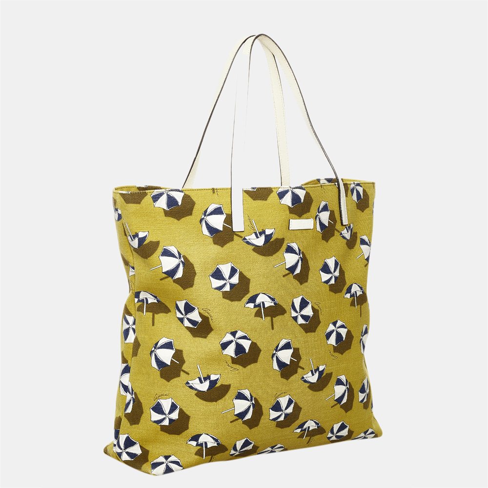 

Gucci Yellow Printed Canvas Tote Bag