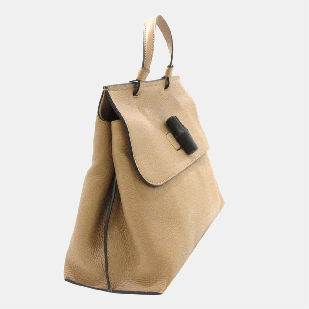 

Gucci Brown Bamboo Daily Leather Handbag