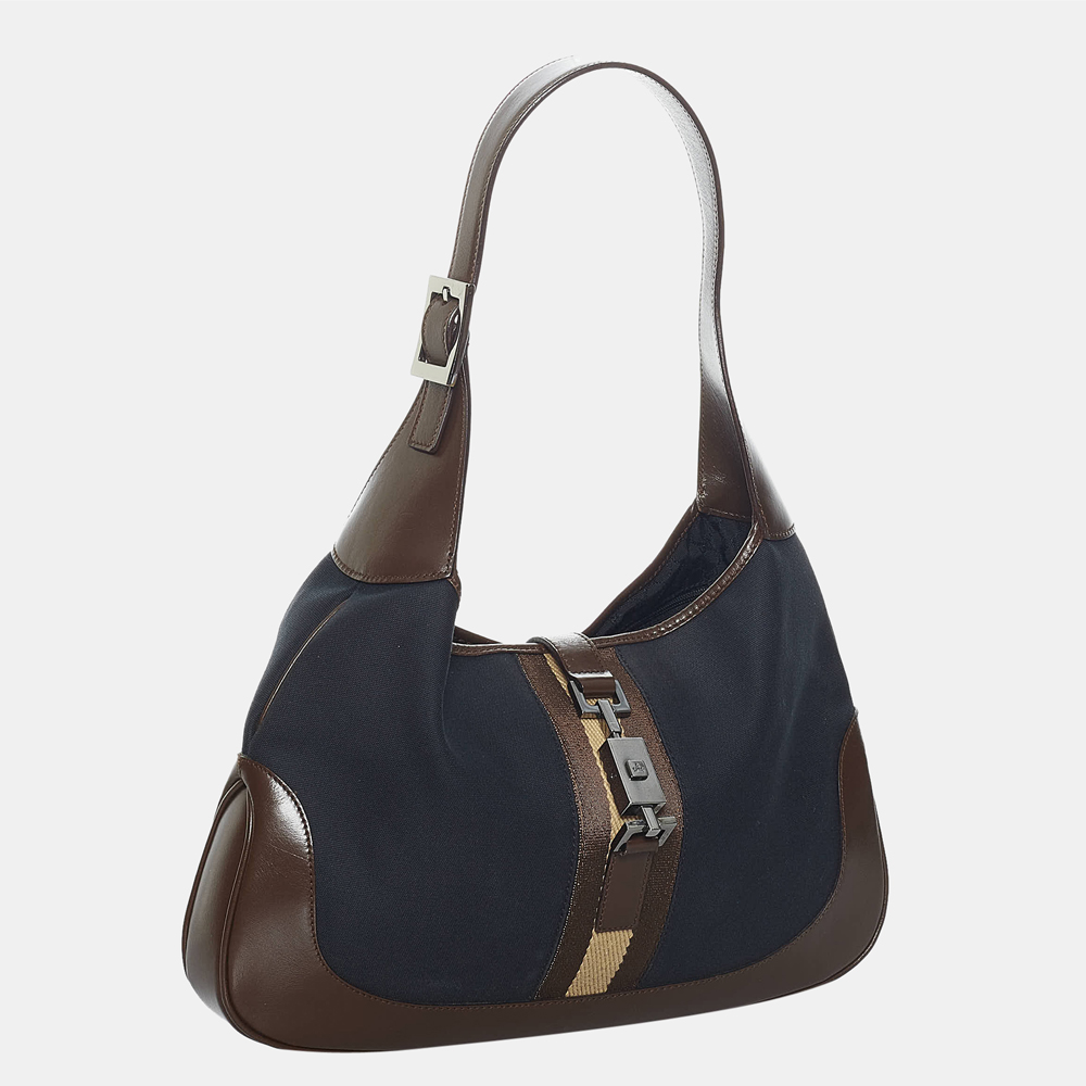 

Gucci Black/Brown Canvas Web Jackie O