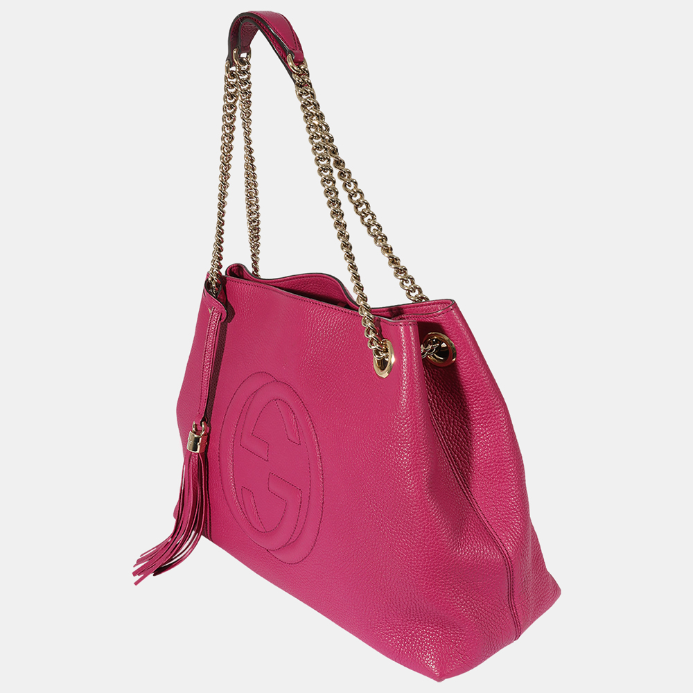 

Gucci Purple Leather Soho Chain Tote Bag