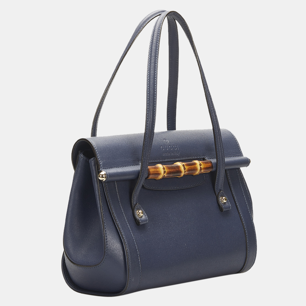 

Gucci Blue Bamboo Bullet Top Handle