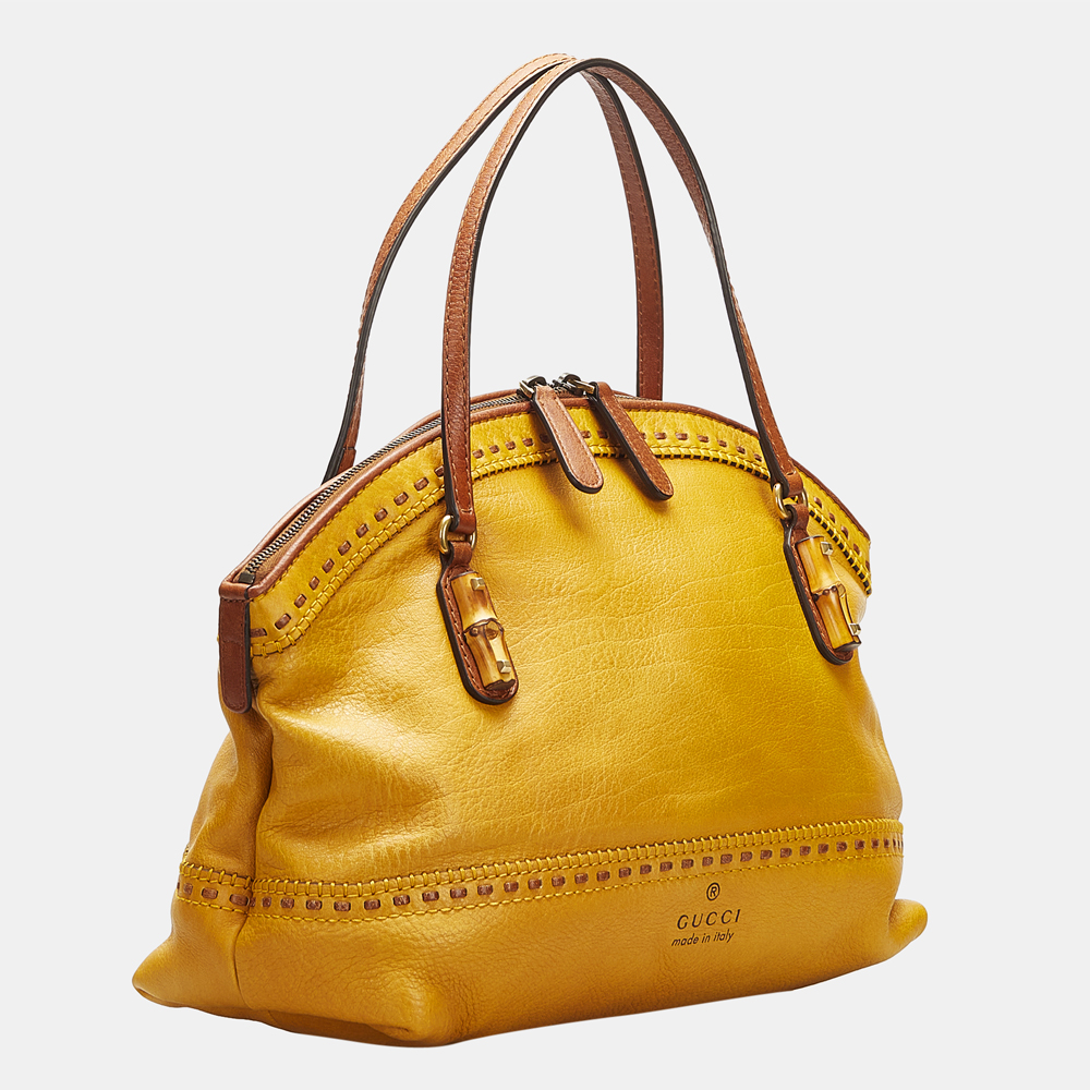 

Gucci Yellow Laidback Crafty Handbag