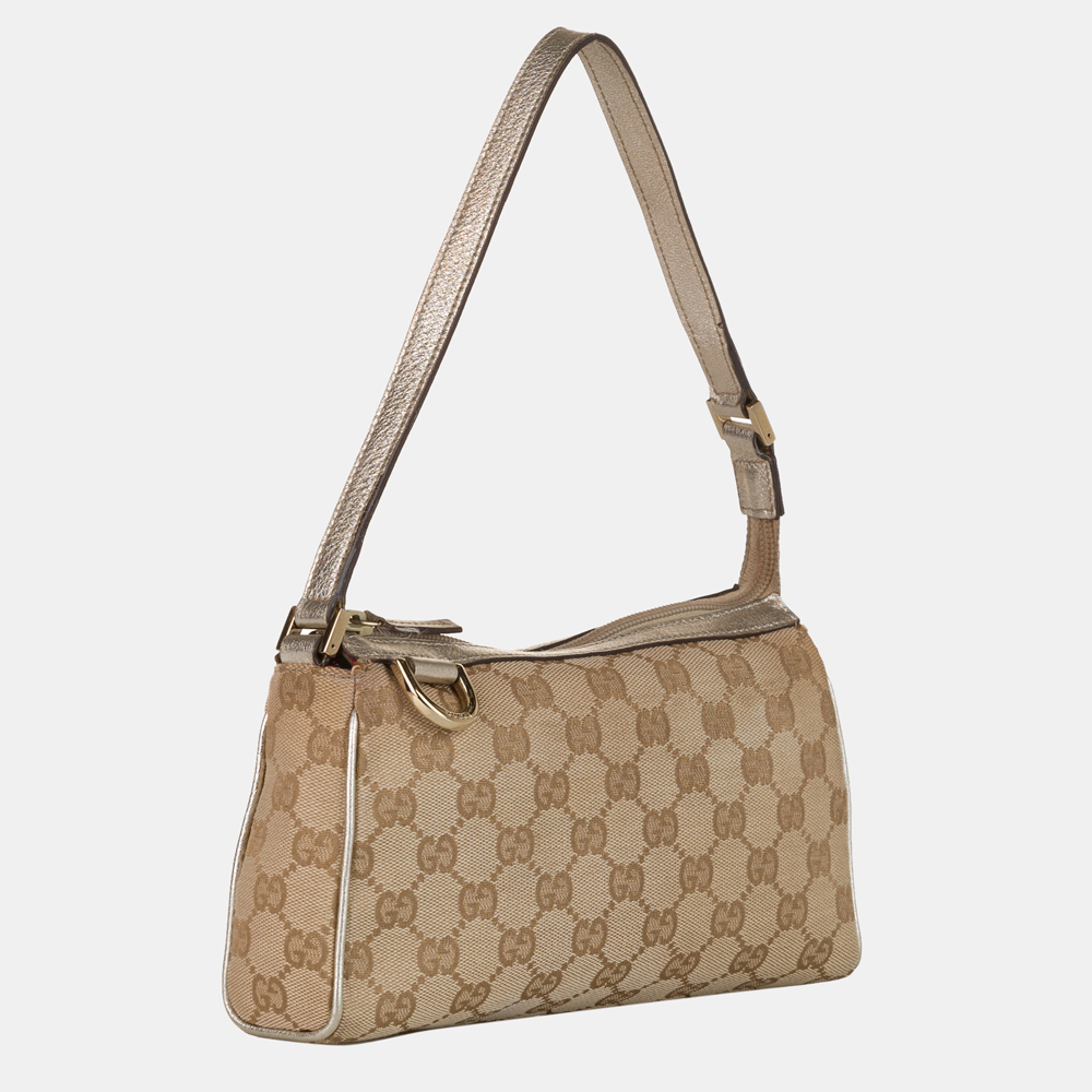 

Gucci Gold Abbey GG Canvas Baguette