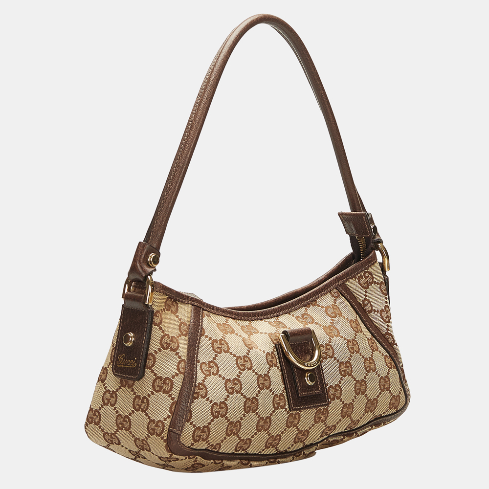 

Gucci Brown Abbey GG Canvas Baguette