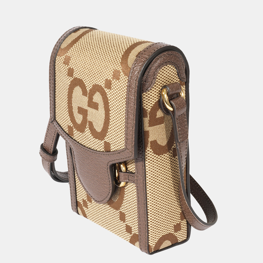 

Gucci GG Canvas & Ebony Jumbo Mini Bag, Beige