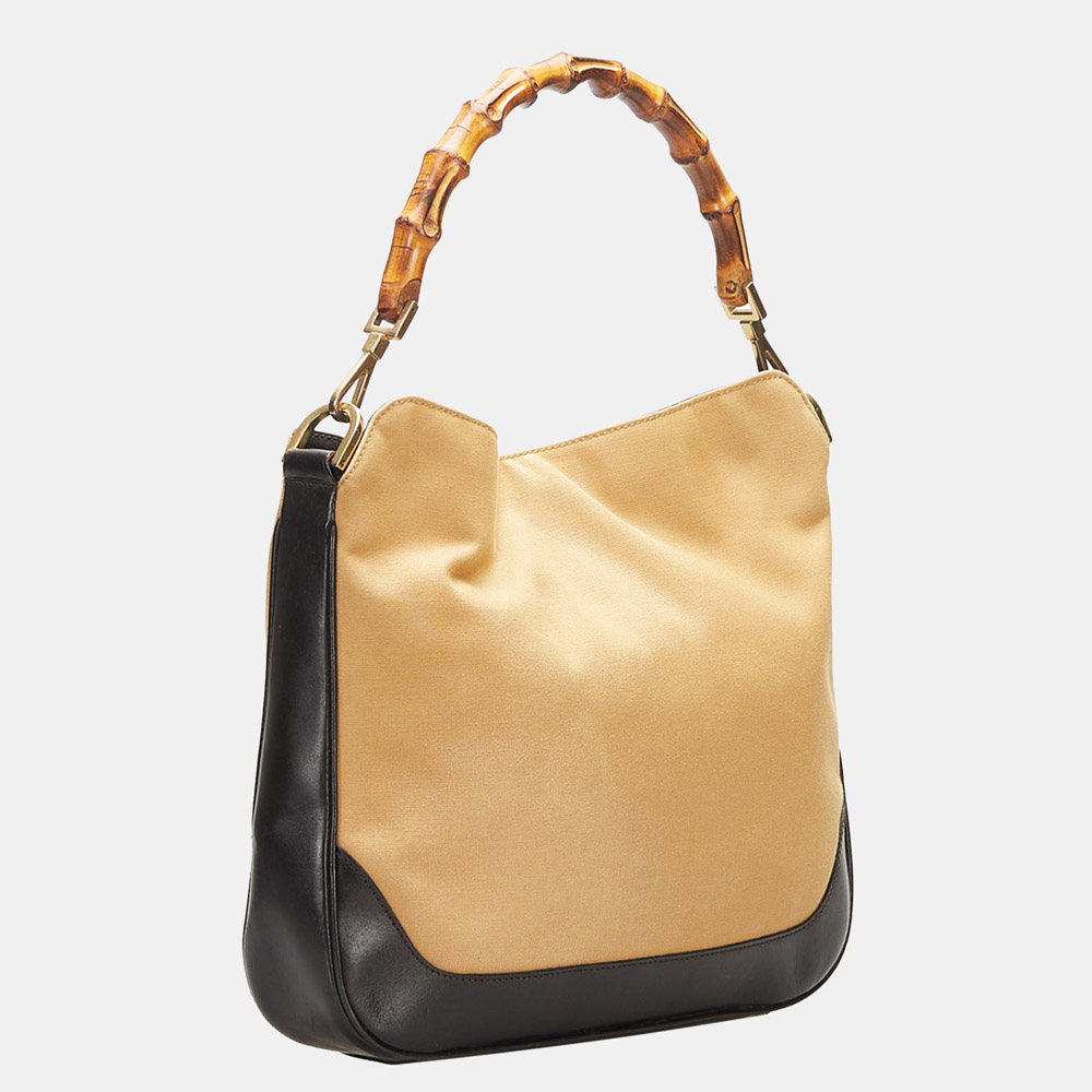 

Gucci Brown Bamboo Canvas Tote