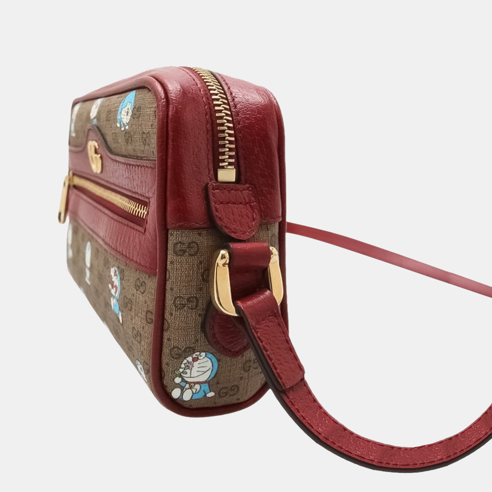 

Gucci Brown Mini GG Supreme Doraemon Crossbody Bag