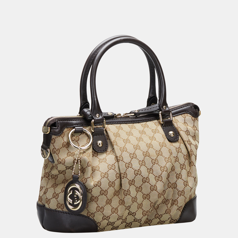 

Gucci Brown GG Canvas Sukey Handbag