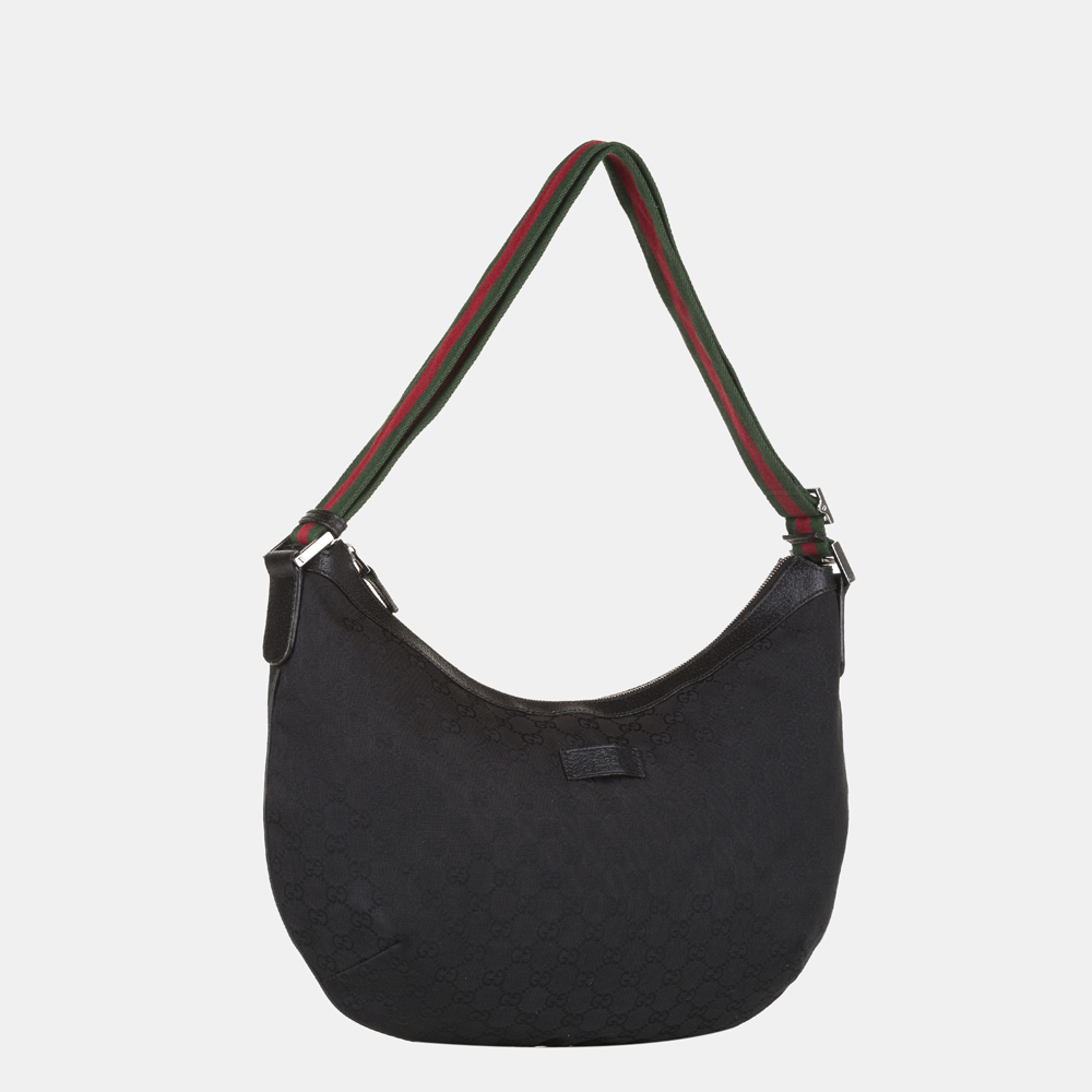 

Gucci Black GG Canvas Web Crossbody Bag