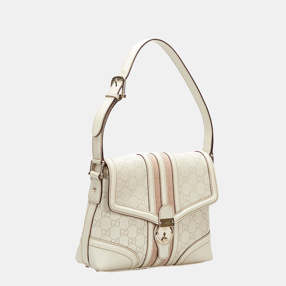 

Gucci White Guccissima Treasure Shoulder Bag