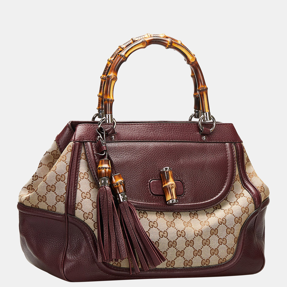 

Gucci Brown GG Canvas Tassel Bamboo