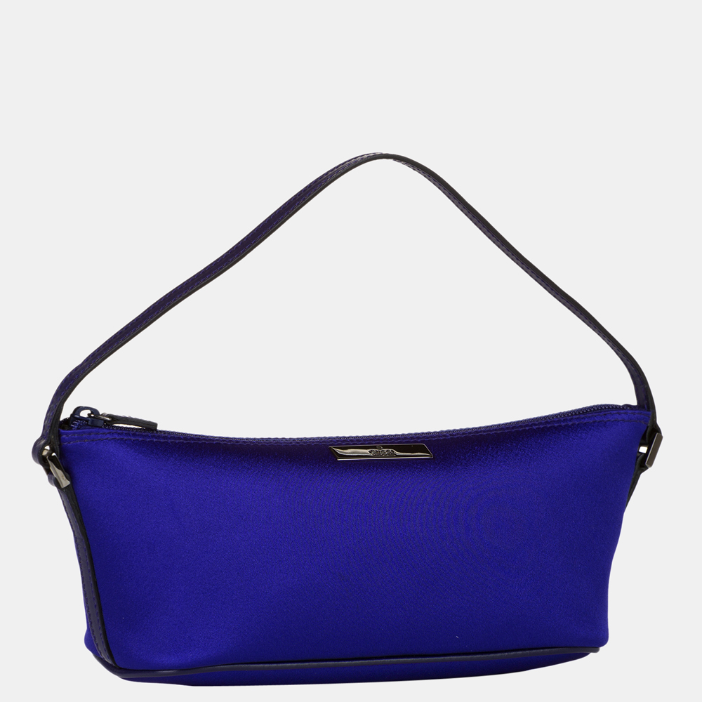 

Gucci Blue Satin Boat Baguette