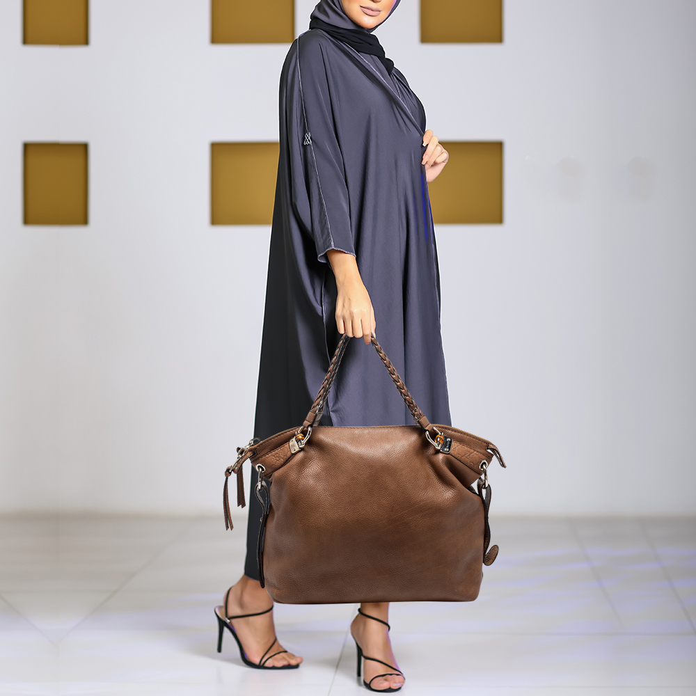 

Gucci Brown Leather Large Bamboo Bar Shoulder Bag