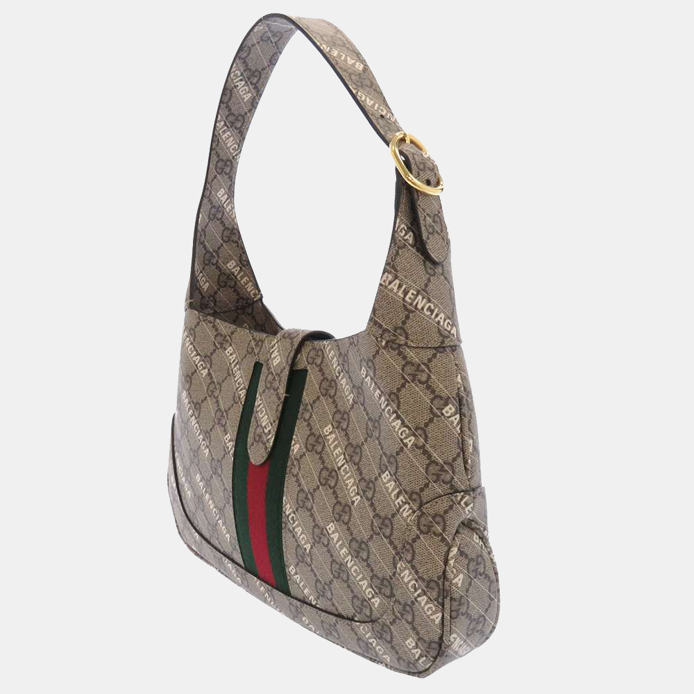 

Gucci X Balenciaga Beige GG Canvas The Hacker Project Small Jackie Shoulder Bag