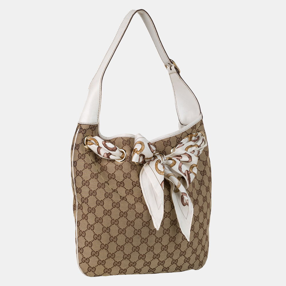 

Gucci Brown GG Canvas Positano Tote Bag