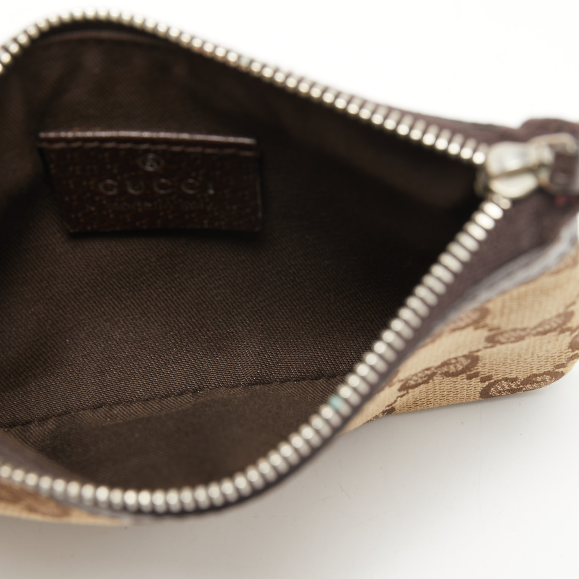 

Gucci Beige/Brown GG Canvas and Leather Zip Purse