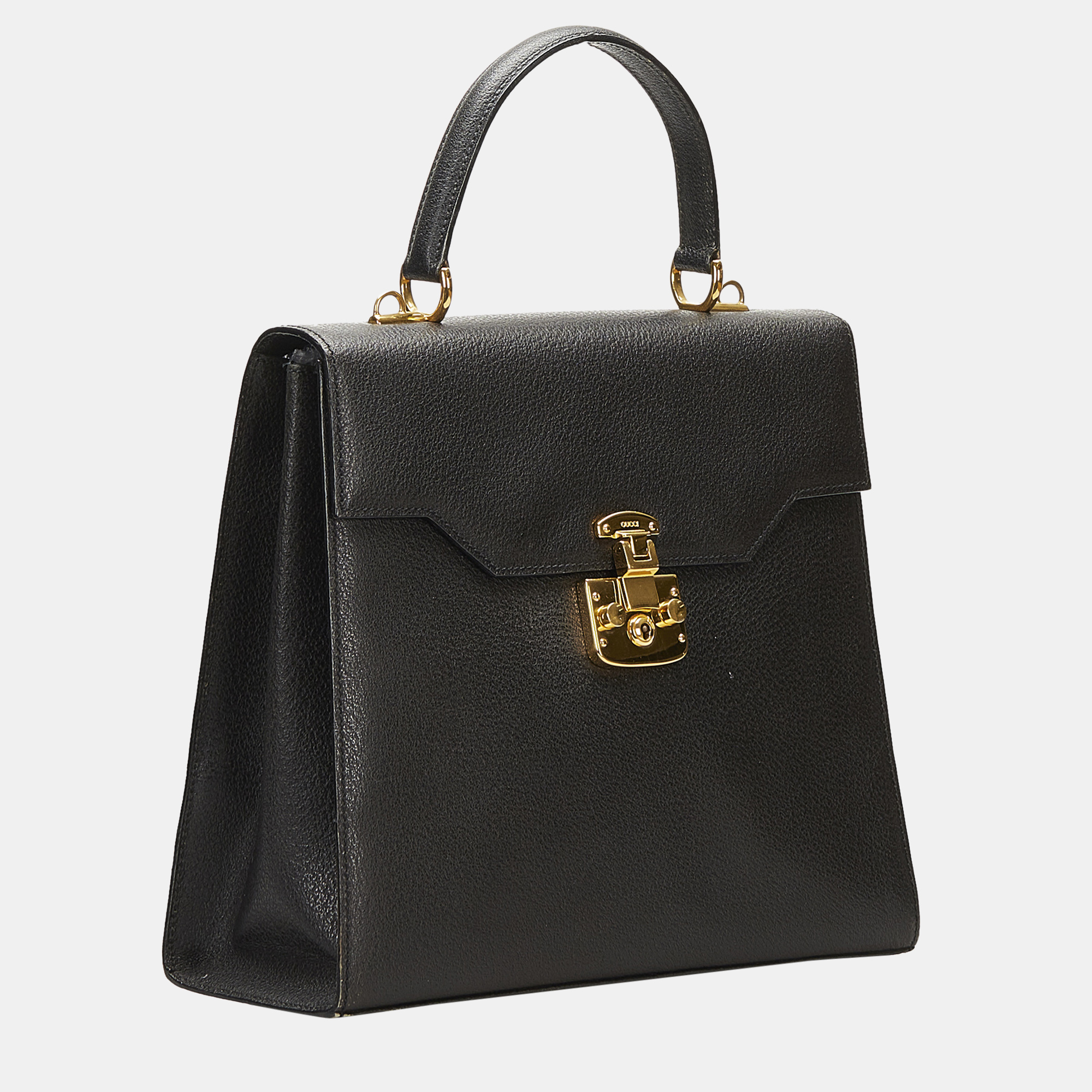 

Gucci Black Lady Lock Leather Satchel
