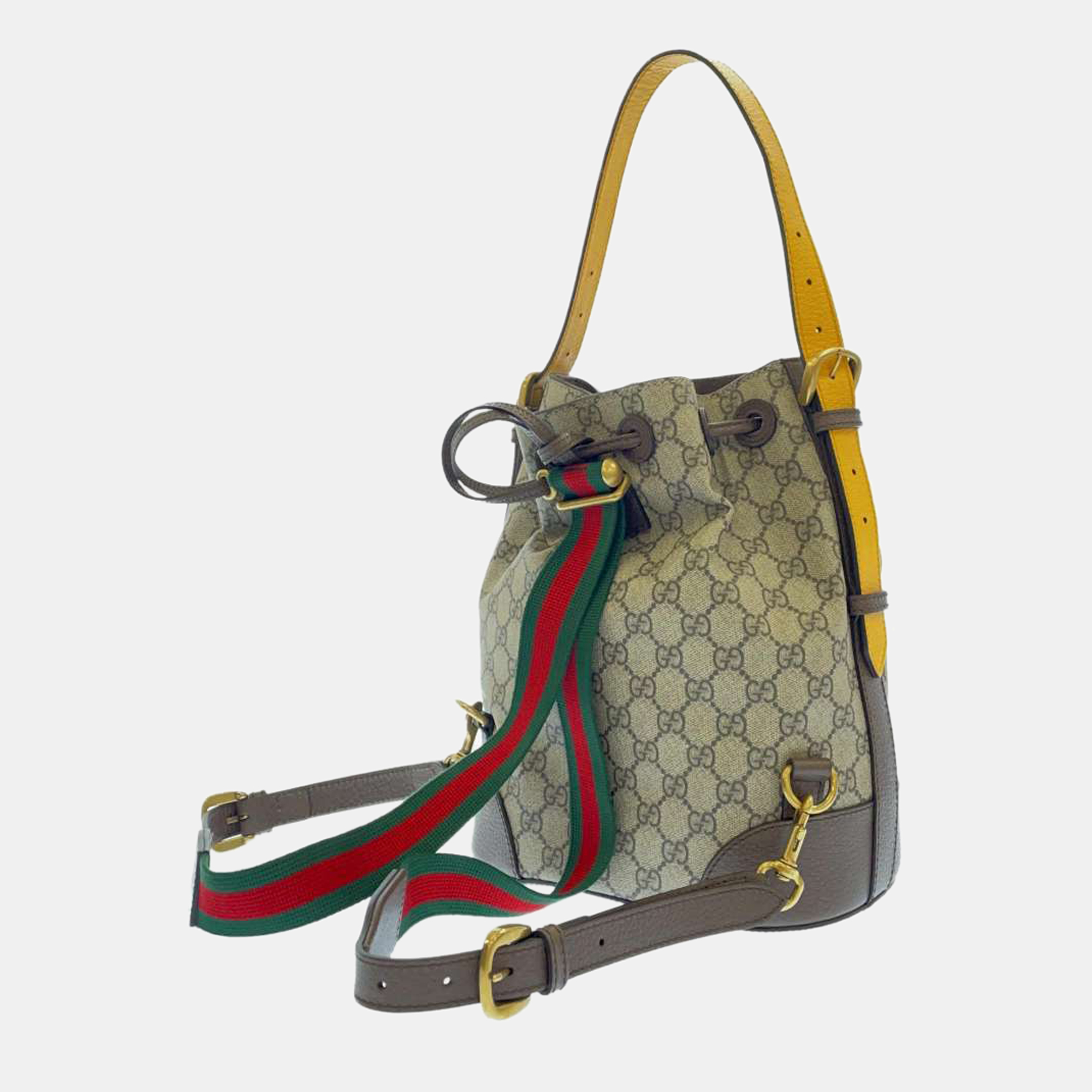 

Gucci Brown GG Supreme Canvas Neo Vintage Bucket Backpack