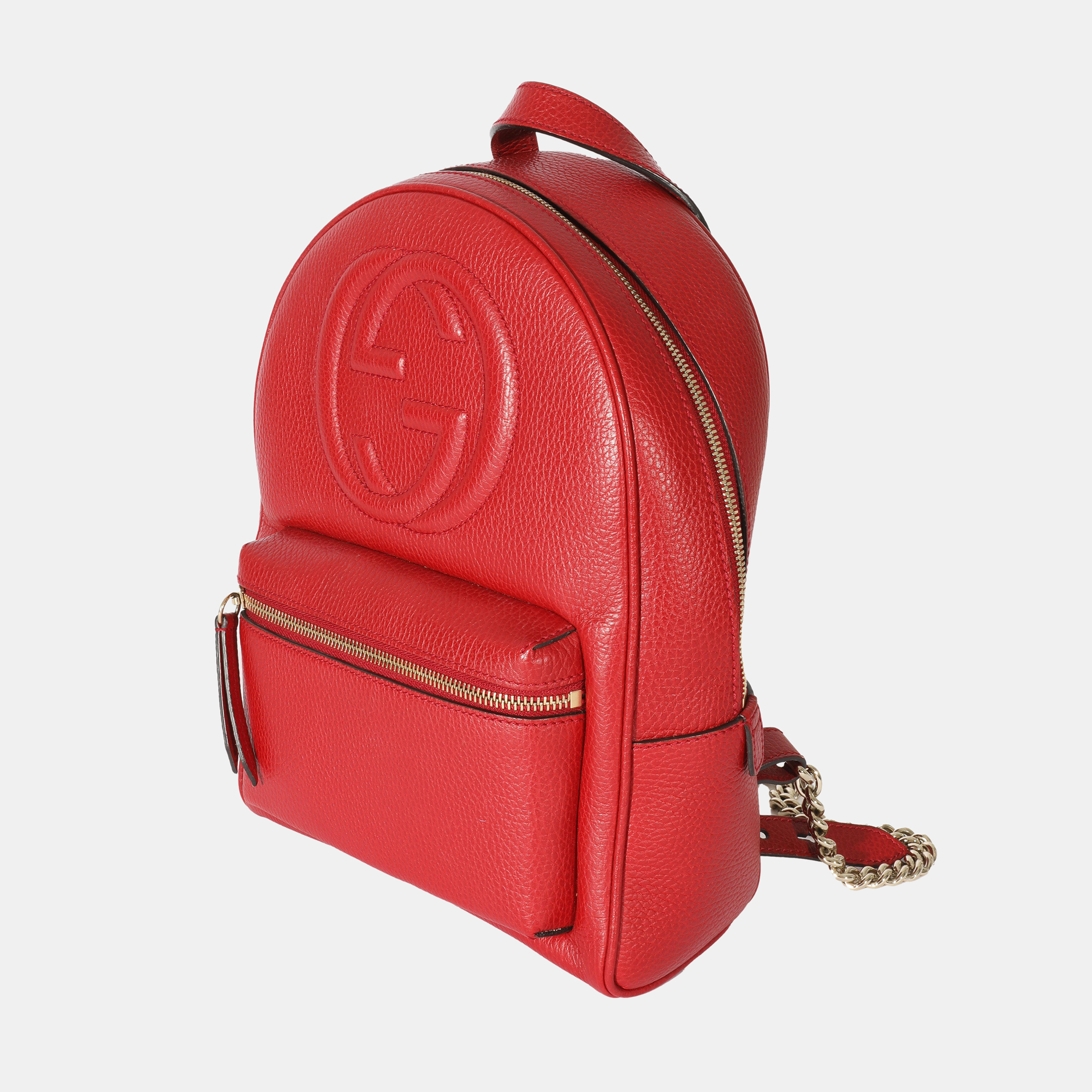 

Gucci Maroon Leather Soho Disco Backpack, Red