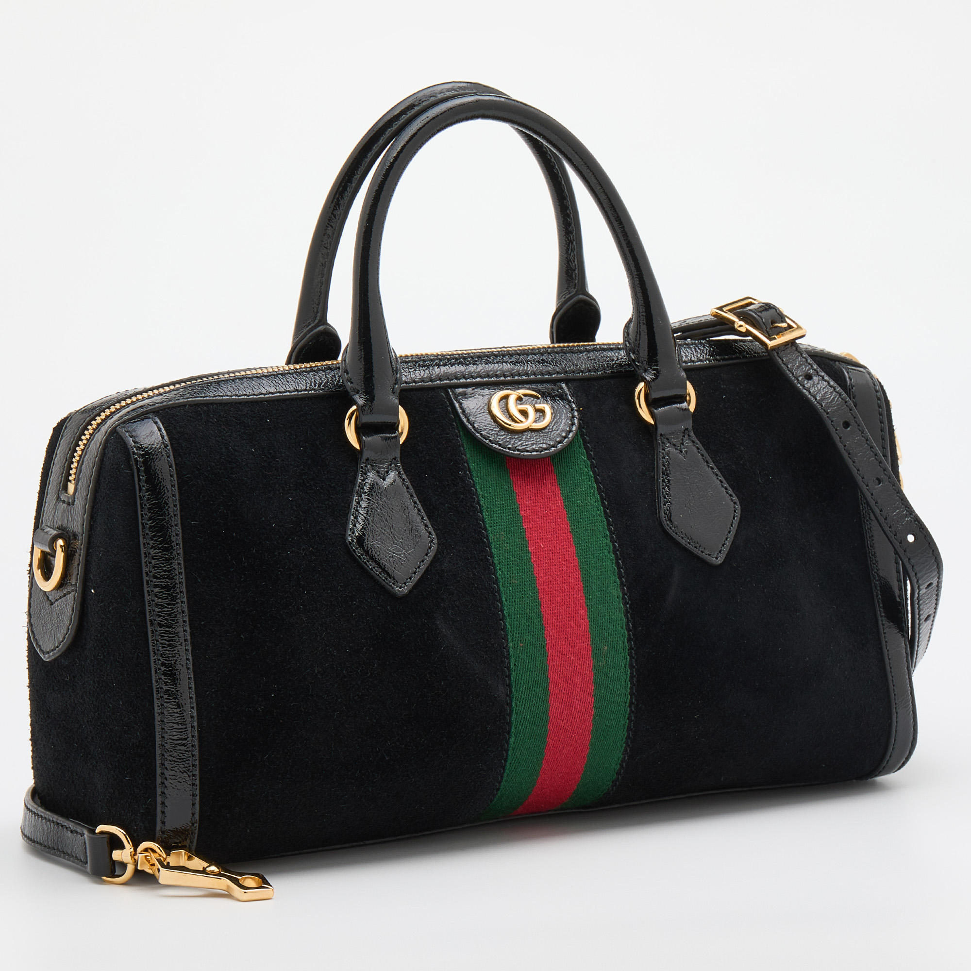 Gucci Black Leather Ophidia Medium Boston Bag Crossbody - A World