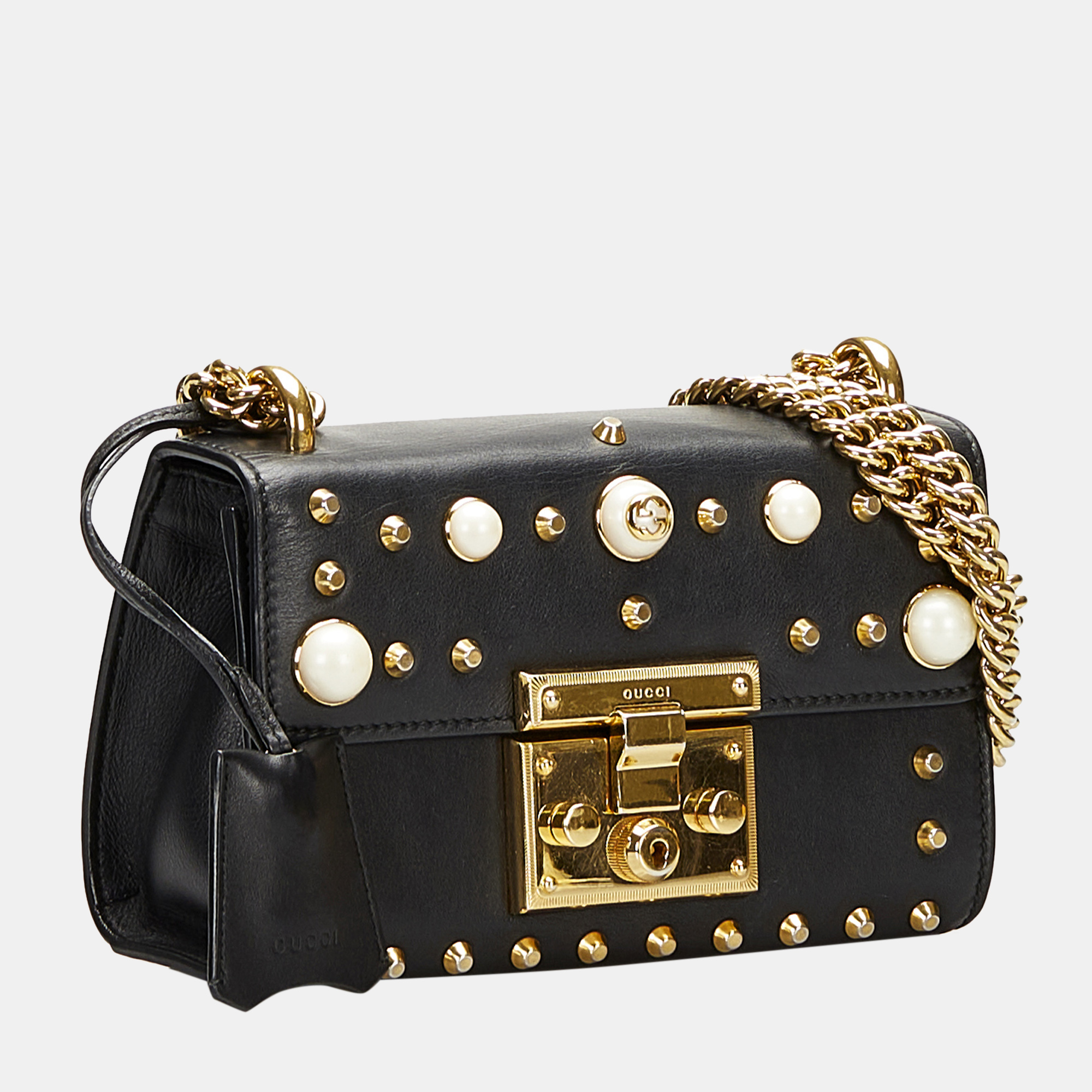 

Gucci Black Pearl Studded Padlock